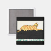 Merry Xmas and Cat van Edward Penfield. Magneet (Voorkant / Achterkant)