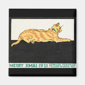Merry Xmas and Cat van Edward Penfield. Magneet (Voorkant)