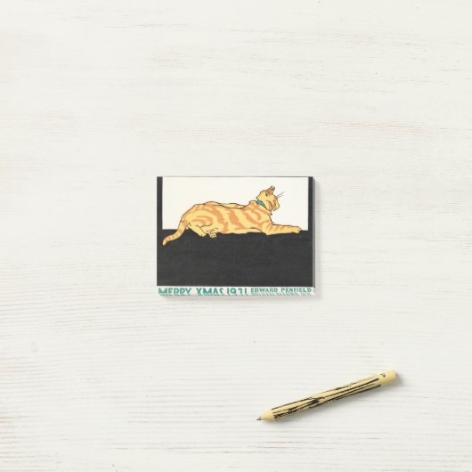Merry Xmas and Cat van Edward Penfield. Post-it® Notes (Op bureau)