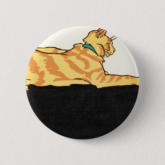 Merry Xmas and Cat van Edward Penfield. Ronde Button 5,7 Cm (Voorkant)