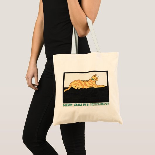 Merry Xmas and Cat van Edward Penfield. Tote Bag (Voorkant (product))