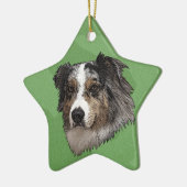 Merry Xmas Australian Shepherd Keramisch Ornament (Links)