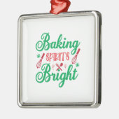 Merry Xmas Baking Spirits Bright Metalen Ornament (Links)