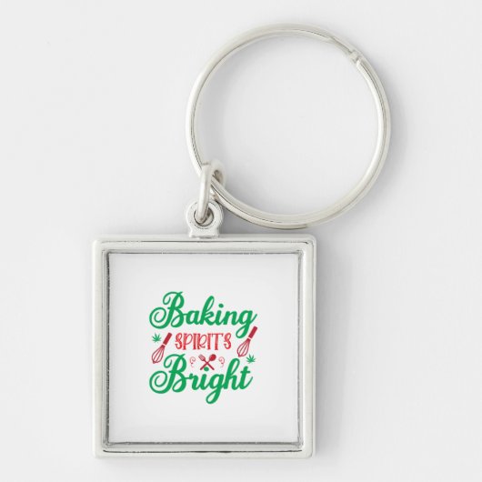 Merry Xmas Baking Spirits Bright Sleutelhanger (Voorkant)