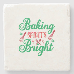 Merry Xmas Baking Spirits Bright Stenen Onderzetter