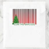 MERRY XMAS barcode Rechthoekige Sticker (Tas)