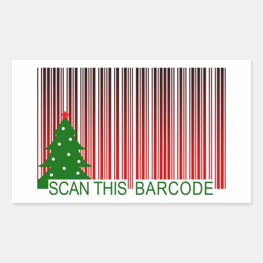 MERRY XMAS barcode Rechthoekige Sticker (Voorkant)