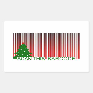 MERRY XMAS barcode Rechthoekige Sticker