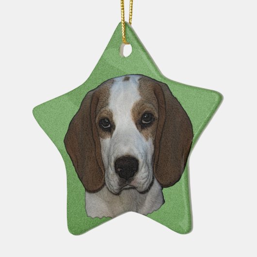 Merry Xmas Beagle Keramisch Ornament (Links)