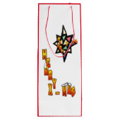 Merry Xmas Big Star Cust. Wine Bag Wijn Cadeautas (Achterkant)