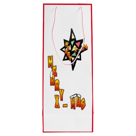 Merry Xmas Big Star Cust. Wine Bag Wijn Cadeautas (Achterkant)