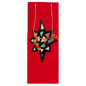 Merry Xmas Big Star Cust. Wine Bag Wijn Cadeautas (Voorkant)