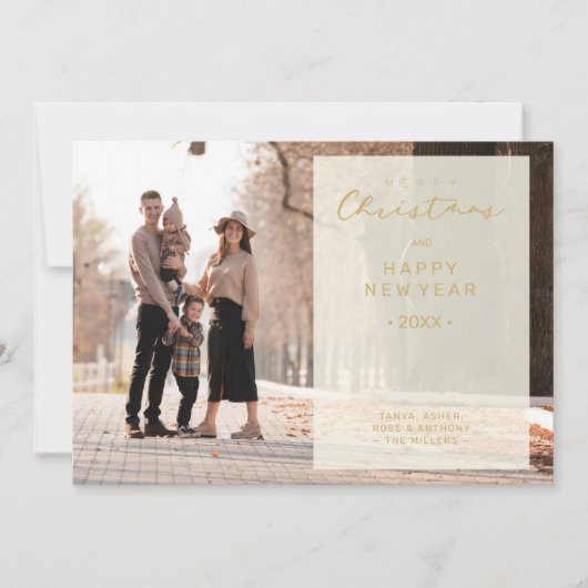 Merry Xmas Calligraphy Transparency Overlay Photo  Kaart (Voorkant)