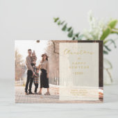 Merry Xmas Calligraphy Transparency Overlay Photo  Kaart (Staand voorkant)