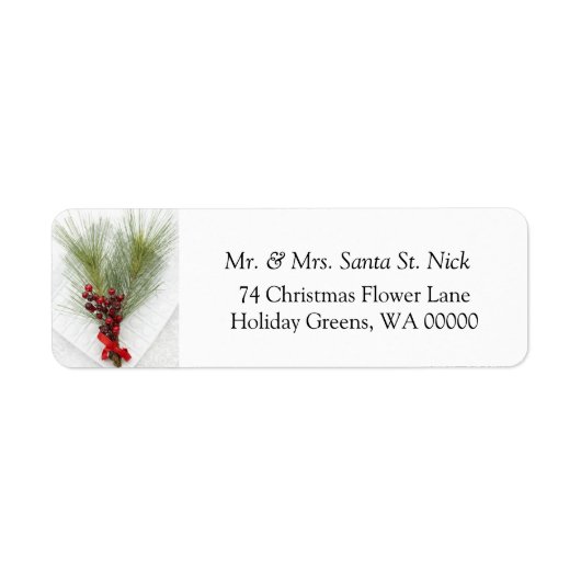 Merry Xmas Card Return Address Label Stickers (Voorkant)