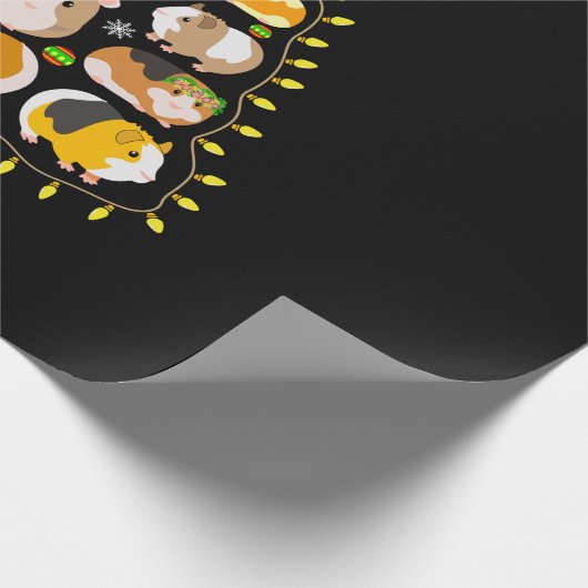 Merry Xmas cavia's met kerstboomverlichting Cadeaupapier (Hoek)