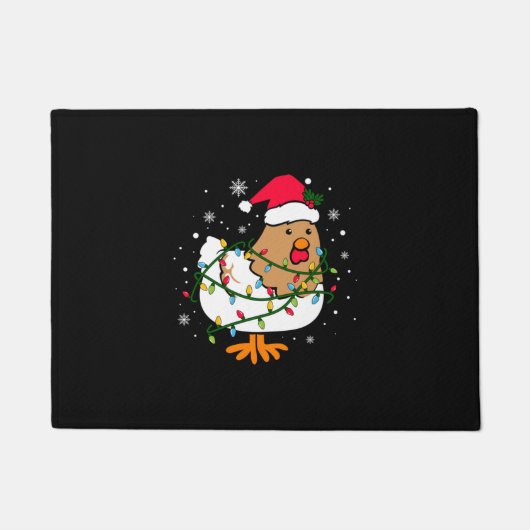 Merry Xmas Chicken Kerstmis Light Deurmat (Voorkant)