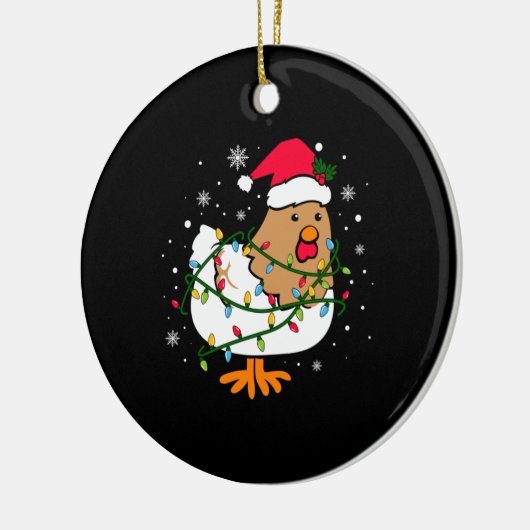 Merry Xmas Chicken Kerstmis Light Keramisch Ornament (Links)