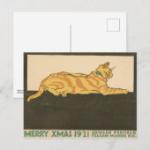 Merry Xmas Christmas Cat Briefkaart (Voorkant / Achterkant)