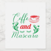 Merry Xmas Coffee And Mascara Wijn Etiket (Enkel label)