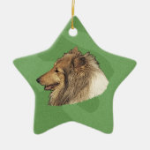 Merry Xmas Collie Keramisch Ornament (Voorkant)