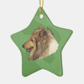 Merry Xmas Collie Keramisch Ornament (Links)