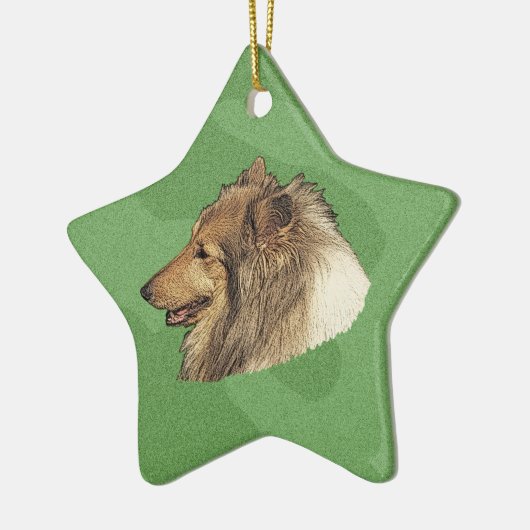Merry Xmas Collie Keramisch Ornament (Links)