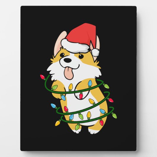 Merry Xmas Corgi Kerstmis Light Fotoplaat (Voorkant)