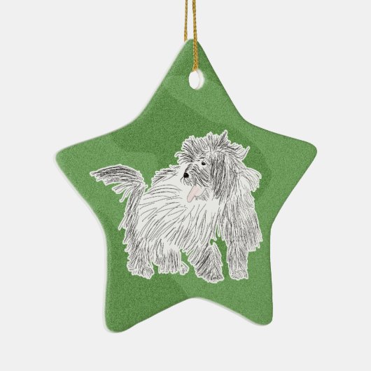 Merry Xmas Coton de Tulear Keramisch Ornament (Rechts)