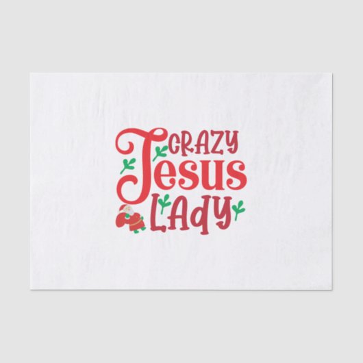Merry Xmas Crazy Jesus Lady Tissuepapier (Voorkant)