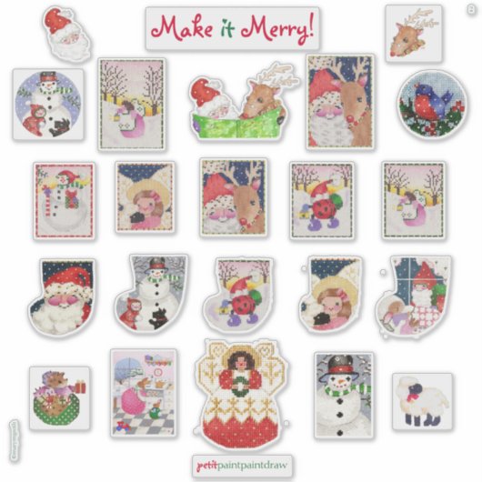 Merry Xmas Custom-Cut Vinyl Stickers II (Voorkant)