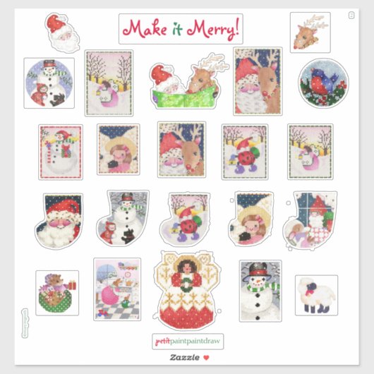 Merry Xmas Custom-Cut Vinyl Stickers II (Vel)