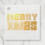 Merry Xmas Cute Red Blue Gold Bedankjes Labels (Voorkant)