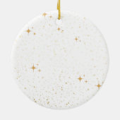 Merry Xmas Cute Red Blue Gold Keramisch Ornament (Achterkant)