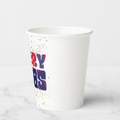 Merry Xmas Cute Red Blue Gold Papieren Bekers (Links)