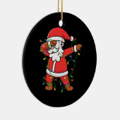 Merry Xmas Dabbing Santa-kerstboomverlichting Keramisch Ornament (Rechts)