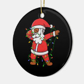 Merry Xmas Dabbing Santa-kerstboomverlichting Keramisch Ornament (Links)