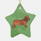Merry Xmas Dachshund Keramisch Ornament (Links)