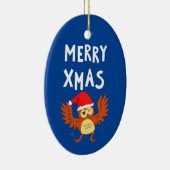 Merry Xmas Dansend Owl Keramisch Ornament (Rechts)