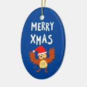 Merry Xmas Dansend Owl Keramisch Ornament (Links)