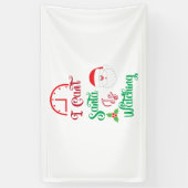 Merry Xmas de Kerstman kijkt Spandoek (Verticaal)