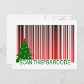 MERRY XMAS: Deze streepjescode scannen Feestdagenkaart (Voorkant / Achterkant)