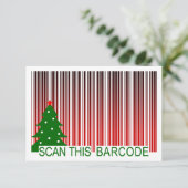 MERRY XMAS: Deze streepjescode scannen Kaart (Staand voorkant)