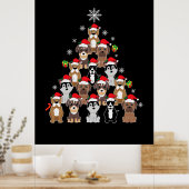 Merry Xmas Dog Christmas Tree Poster (Keuken)