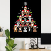 Merry Xmas Dog Christmas Tree Poster (Thuiskantoor)