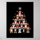 Merry Xmas Dog Christmas Tree Poster (Voorkant)