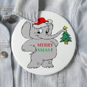 "MERRY XMAS" ELEPHANT RONDE BUTTON 6,0 CM (In situ)