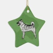 Merry Xmas Elkhound Keramisch Ornament (Rechts)
