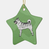 Merry Xmas Elkhound Keramisch Ornament (Links)