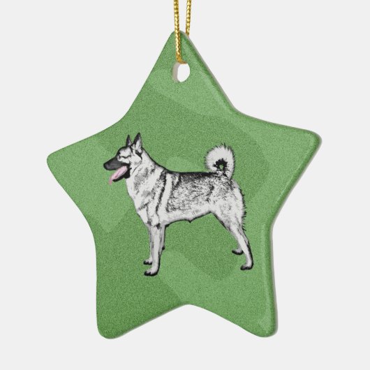 Merry Xmas Elkhound Keramisch Ornament (Links)